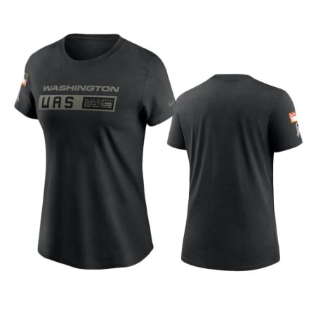 Women's Washington Football Team Black 2020 Salute to Service Performance T-Shirt