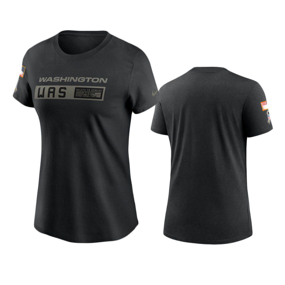 Women's Washington Football Team Black 2020 Salute to Service Performance T-Shirt 1 women washington football team black 2020 salute to service performance t shirt