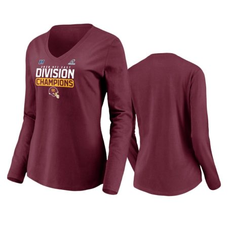 Women's Washington Football Team Burgundy 2020 NFC East Division Champions Long Sleeve T-Shirt