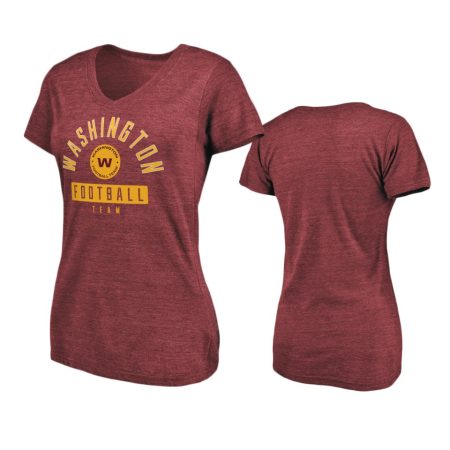 Women's Washington Football Team Burgundy Head to the Field Tri-Blend T-Shirt