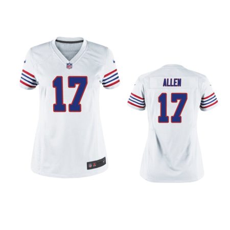 Buffalo Bills Josh Allen White Throwback Game Jersey - Women