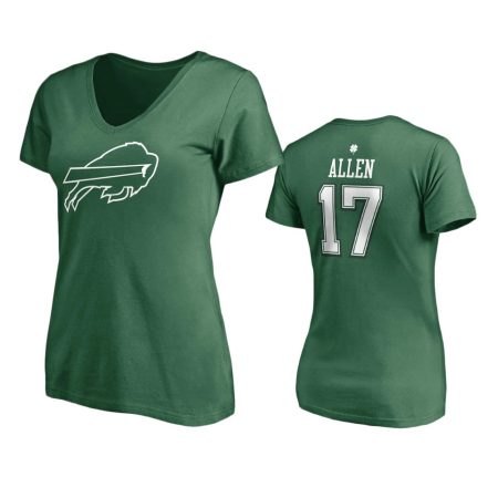 Women's Buffalo Bills Josh Allen Kelly Green St. Patrick's Day Player Icon T-Shirt