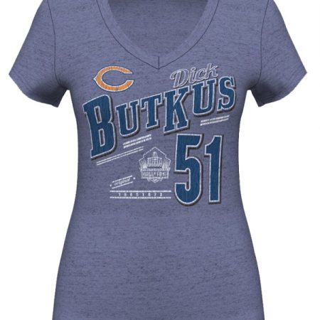 Chicago Bears Dick Butkus Navy Blue Hall of Fame Retired Player T-Shirt