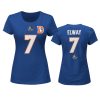 Denver Broncos John Elway Royal Hall of Fame Fair Catch Retired Player T-Shirt 2 womens broncos john elway royal hall of fame fair catch t shirt