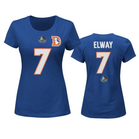 Denver Broncos John Elway Royal Hall of Fame Fair Catch Retired Player T-Shirt
