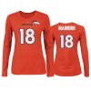 Denver Broncos Peyton Manning Orange Fair Catch Long Sleeve Retired Player T-Shirt 2 womens broncos peyton manning orange fair catch long sleeve t shirt