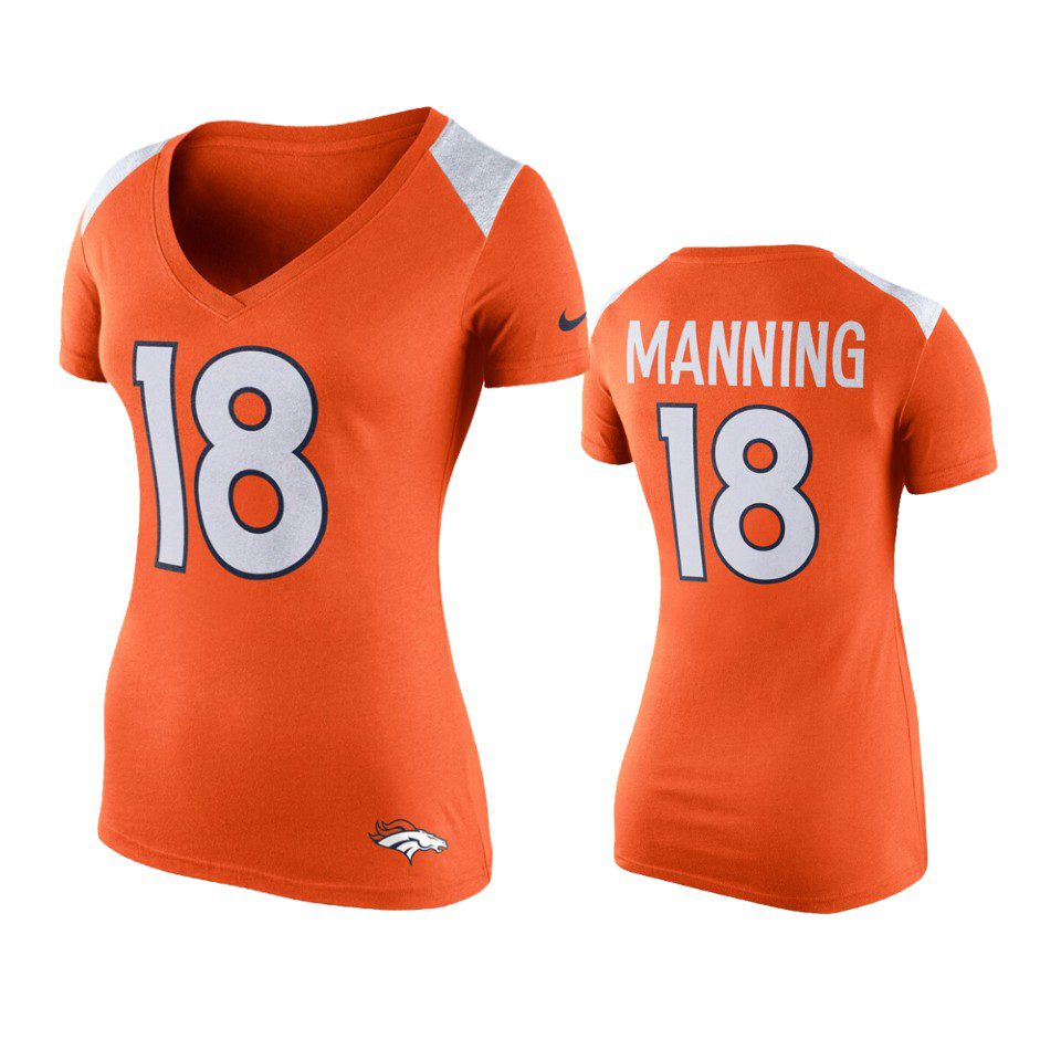 Denver Broncos Peyton Manning Orange Prime Retired Player T-Shirt 1 womens broncos peyton manning orange prime t shirt
