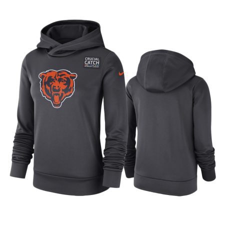 Women's Chicago Bears Anthracite Crucial Catch Hoodie