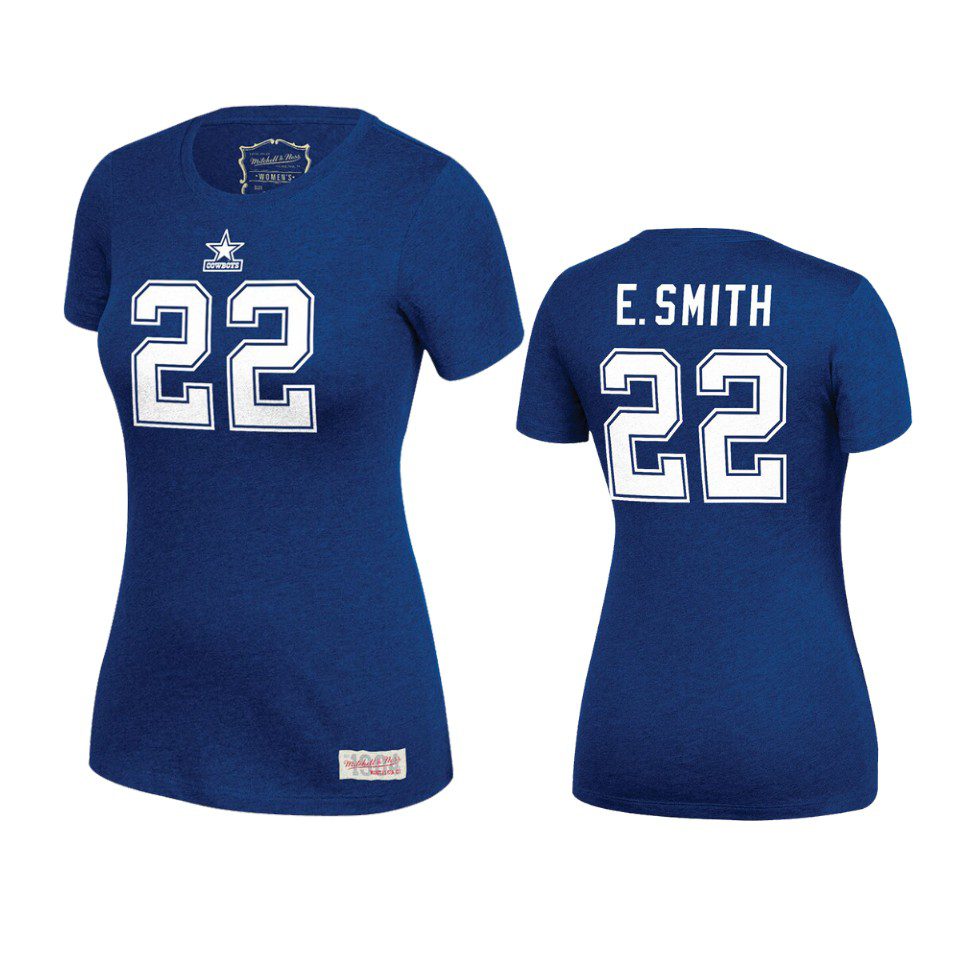 Dallas Cowboys Emmitt Smith Navy Name & Number Retired Player T-Shirt 1 womens cowboys emmitt smith navy retired player t shirt
