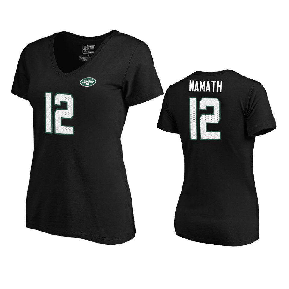New York Jets Joe Namath Black Authentic Stack T-Shirt 1 womens jets joe namath black authentic stack t shirt
