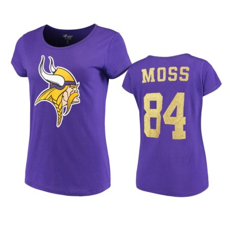 Minnesota Vikings Randy Moss Purple Glitter Endzone Retired Player T-Shirt