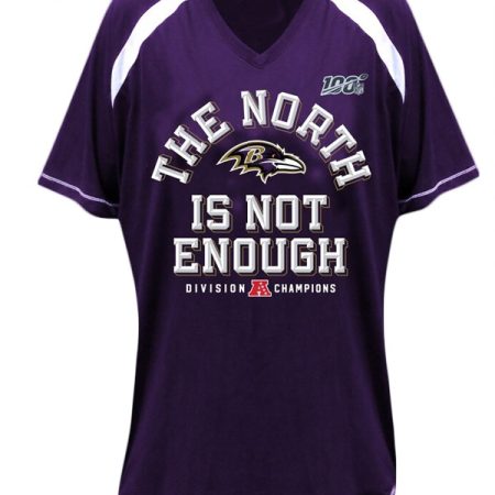 Women's Baltimore Ravens Purple 2019 AFC North Division Champions Plus Size Cover Two T-Shirt