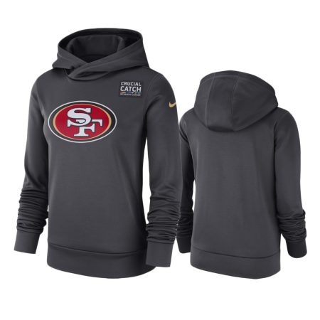 Women's San Francisco 49ers Anthracite Crucial Catch Hoodie