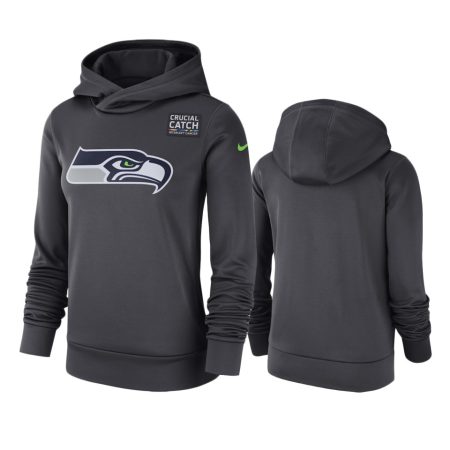 Women's Seattle Seahawks Anthracite Crucial Catch Hoodie