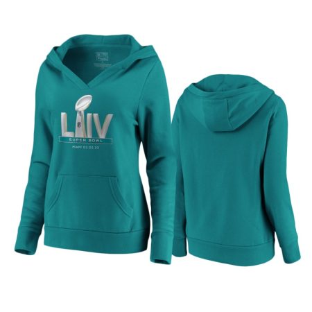 Women's Super Bowl LIV Aqua Miami Pullover Hoodie