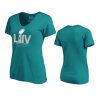 Women's Super Bowl LIV Aqua Miami V-Neck T-Shirt 3 womens super bowl liv aqua v neck t shirt