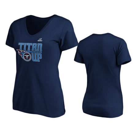 Women's Tennessee Titans Navy 2019 NFL Playoffs Hometown Checkdown T-Shirt