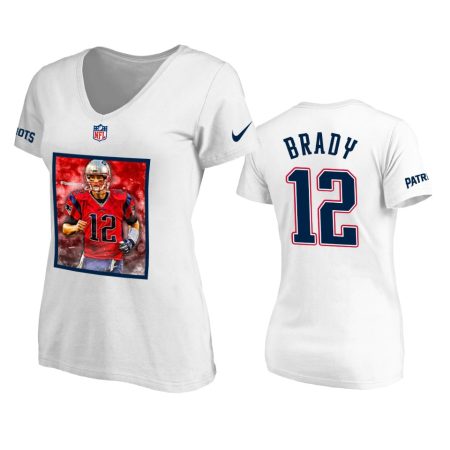 New England Patriots #12 Tom Brady White Comeback Kid Art T-Shirt