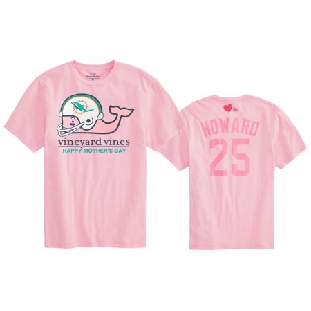 Women's Miami Dolphins Xavien Howard Pink Mother's Day T-Shirt