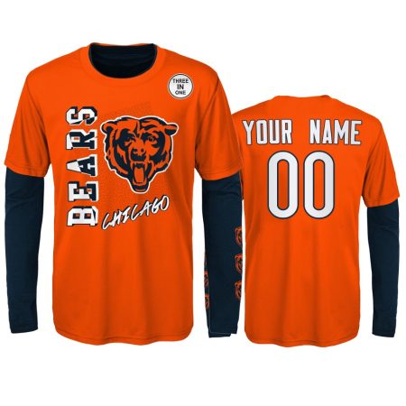 Chicago Bears Custom Orange Navy For the Love of the Game Combo Set T-Shirt - Youth