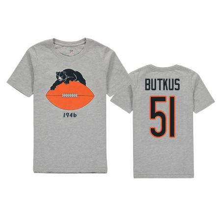 Chicago Bears Dick Butkus Gray Vintage Name & Number T-Shirt