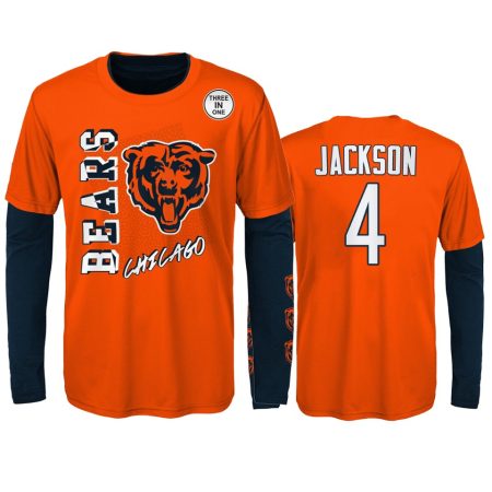 Chicago Bears Eddie Jackson Orange Navy For the Love of the Game Combo Set T-Shirt - Youth