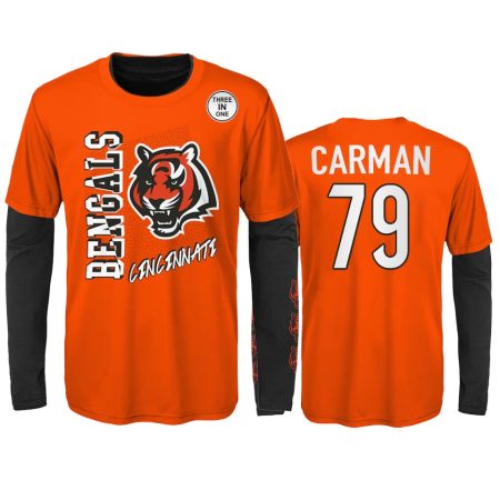Cincinnati Bengals Jackson Carman Orange Black For the Love of the Game Combo Set T-Shirt - Youth