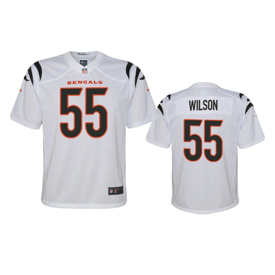 Youth Cincinnati Bengals Logan Wilson White 2021 Game Jersey 1 youth bengals logan wilson white 2021 game jersey