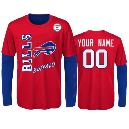 Buffalo Bills Custom Red Royal For the Love of the Game Combo Set T-Shirt - Youth