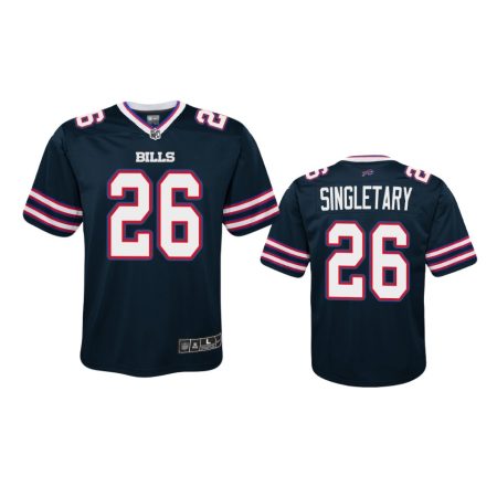 Youth Buffalo Bills Devin Singletary Navy Inverted Game Jersey