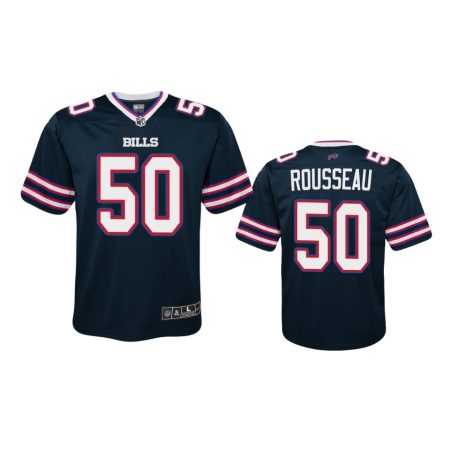 Youth Buffalo Bills Gregory Rousseau Navy Inverted Game Jersey