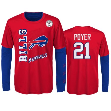 Buffalo Bills Jordan Poyer Red Royal For the Love of the Game Combo Set T-Shirt - Youth