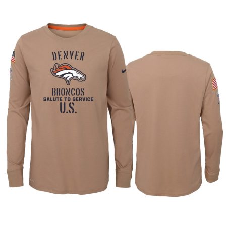Youth Denver Broncos Khaki 2019 Salute to Service Performance T-Shirt