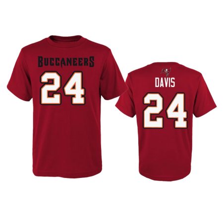 Youth Tampa Bay Buccaneers Carlton Davis Red Name & Number T-Shirt