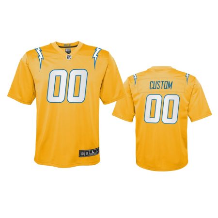 Youth Los Angeles Chargers Custom Gold Inverted Game Jersey