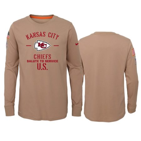 Youth Kansas City Chiefs Khaki 2019 Salute to Service Performance T-Shirt