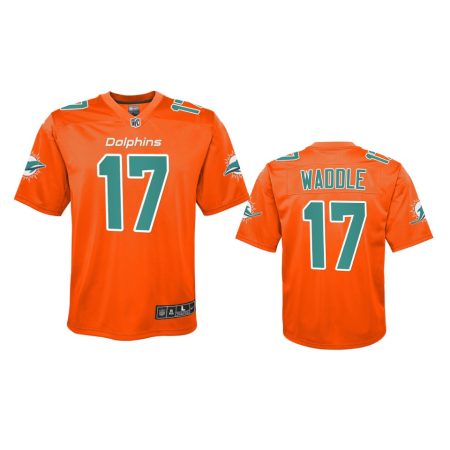 Youth Miami Dolphins Jaylen Waddle Orange Inverted Game Jersey