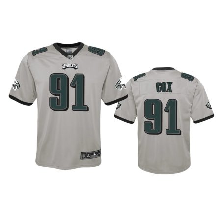 Youth Philadelphia Eagles Fletcher Cox Silver Inverted Game Jersey