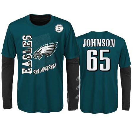 Philadelphia Eagles Lane Johnson Green Black For the Love of the Game Combo Set T-Shirt - Youth