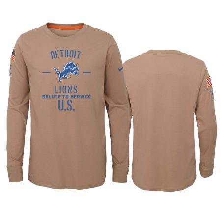 Youth Detroit Lions Khaki 2019 Salute to Service Performance T-Shirt