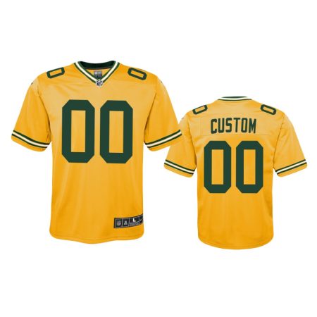 Youth Green Bay Packers Custom Gold Inverted Game Jersey