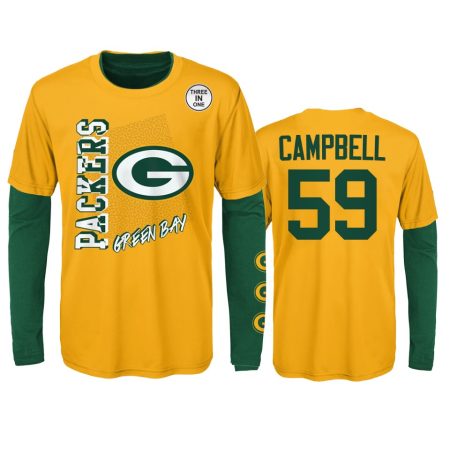 Green Bay Packers De'Vondre Campbell Gold Green For the Love of the Game Combo Set T-Shirt - Youth