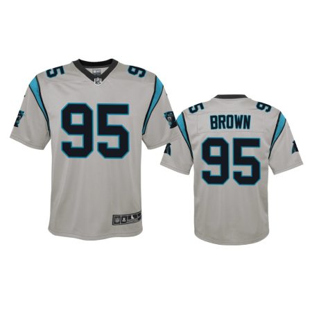 Youth Carolina Panthers Derrick Brown Silver Inverted Game Jersey