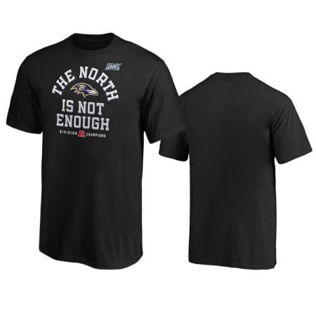 Youth Baltimore Ravens Black 2019 AFC North Division Champions Cover Two T-Shirt