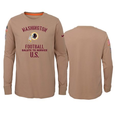 Youth Washington Redskins Khaki 2019 Salute to Service Performance T-Shirt