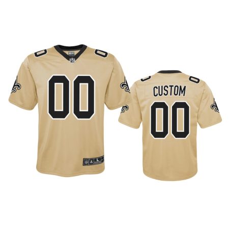 Youth New Orleans Saints Custom Gold Inverted Game Jersey