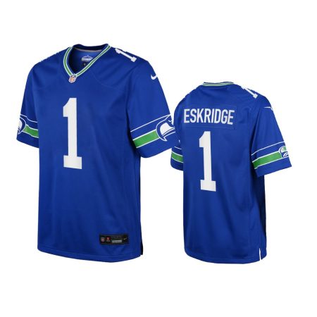 Youth Seahawks D'Wayne Eskridge Royal Throwback Game Jersey