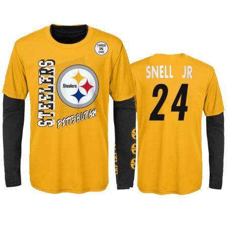 Pittsburgh Steelers Benny Snell Jr. Gold Black For the Love of the Game Combo Set T-Shirt - Youth