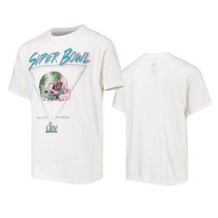 Youth Super Bowl LIV White Miami Helmet T-Shirt