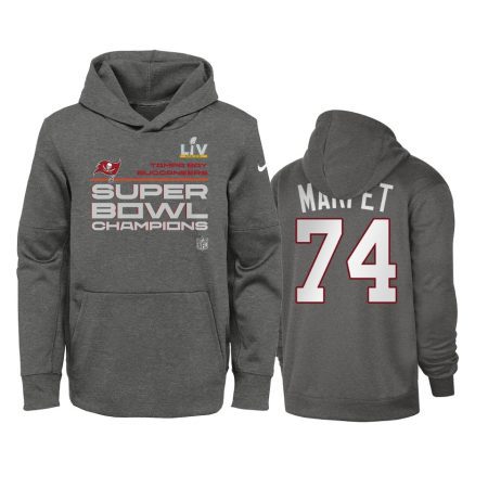 Youth Tampa Bay Buccaneers Ali Marpet Charcoal Super Bowl LV Champions Trophy Hoodie